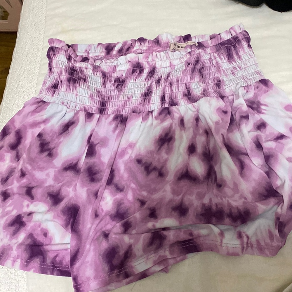 Bcbgeneration smocked tie-dye shorts